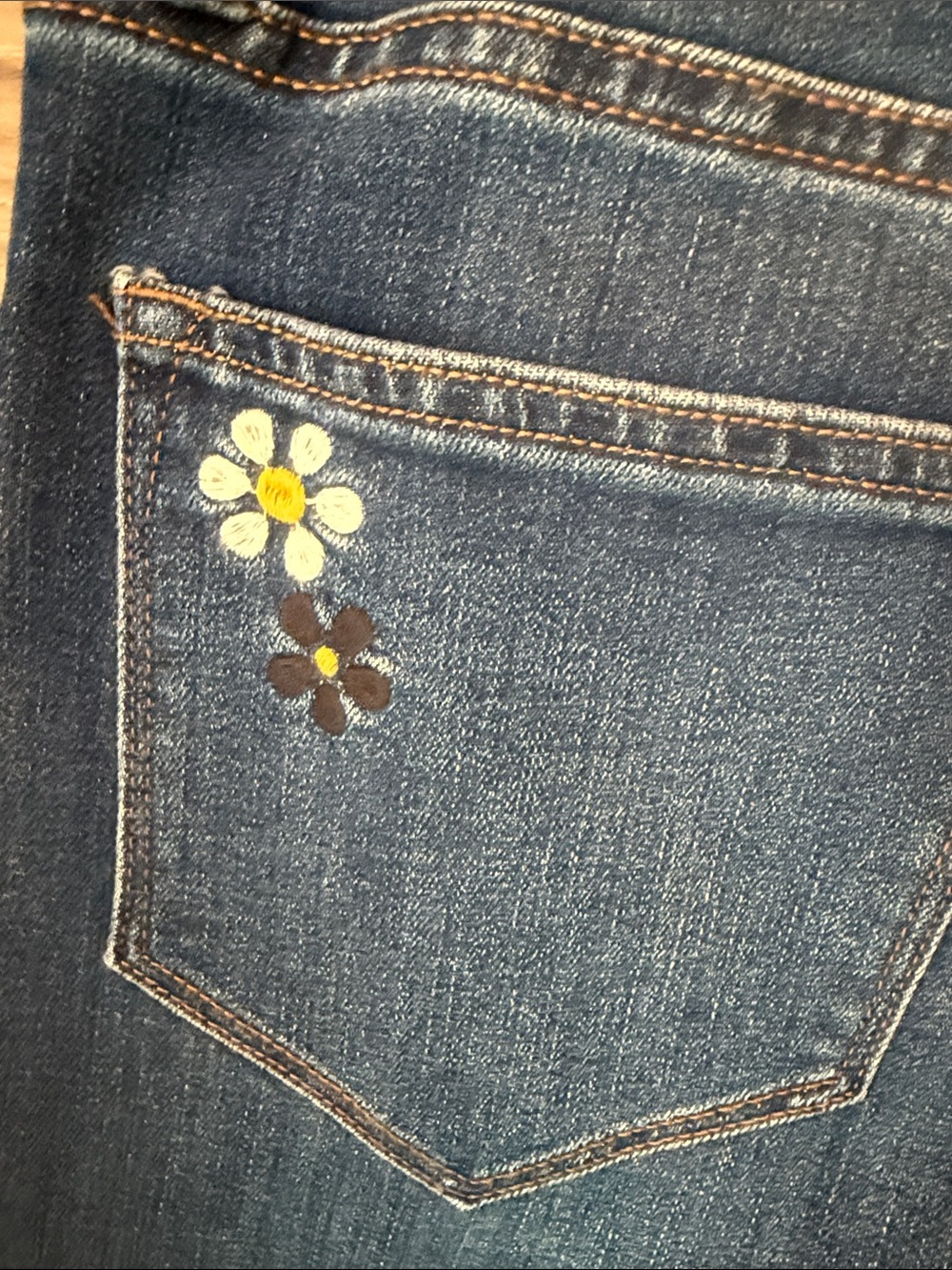 DRIFTWOOD Navy Floral Wide-Leg Flare Jeans - Picture 5 of 8